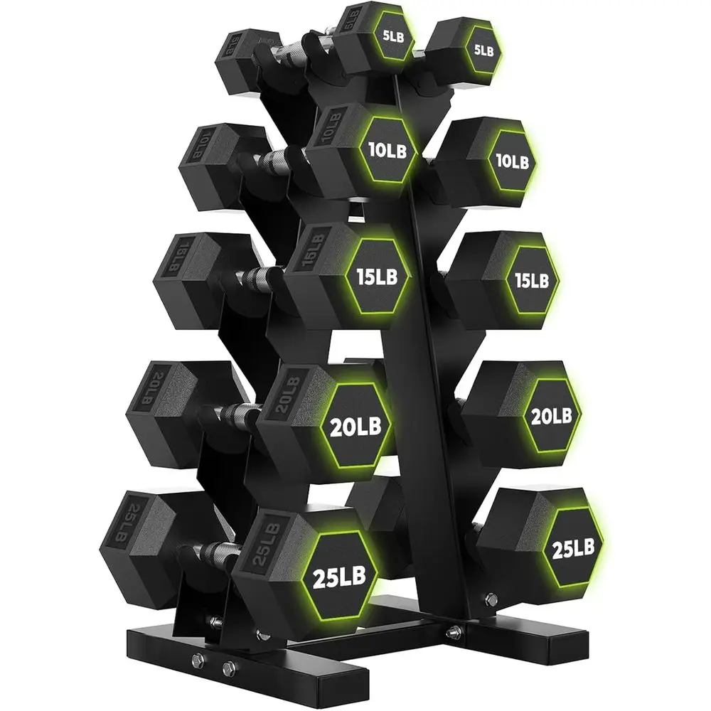 Home Gym Options - Hex-halters met A-E rek, gewichtsopties van