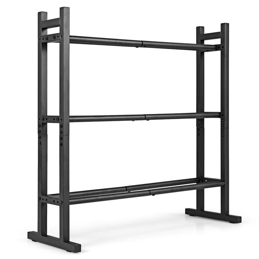 Home Gym In Garage - Zware 3-laags dumbbellrek, poedercoating stalen gewichtsopbergstandaard