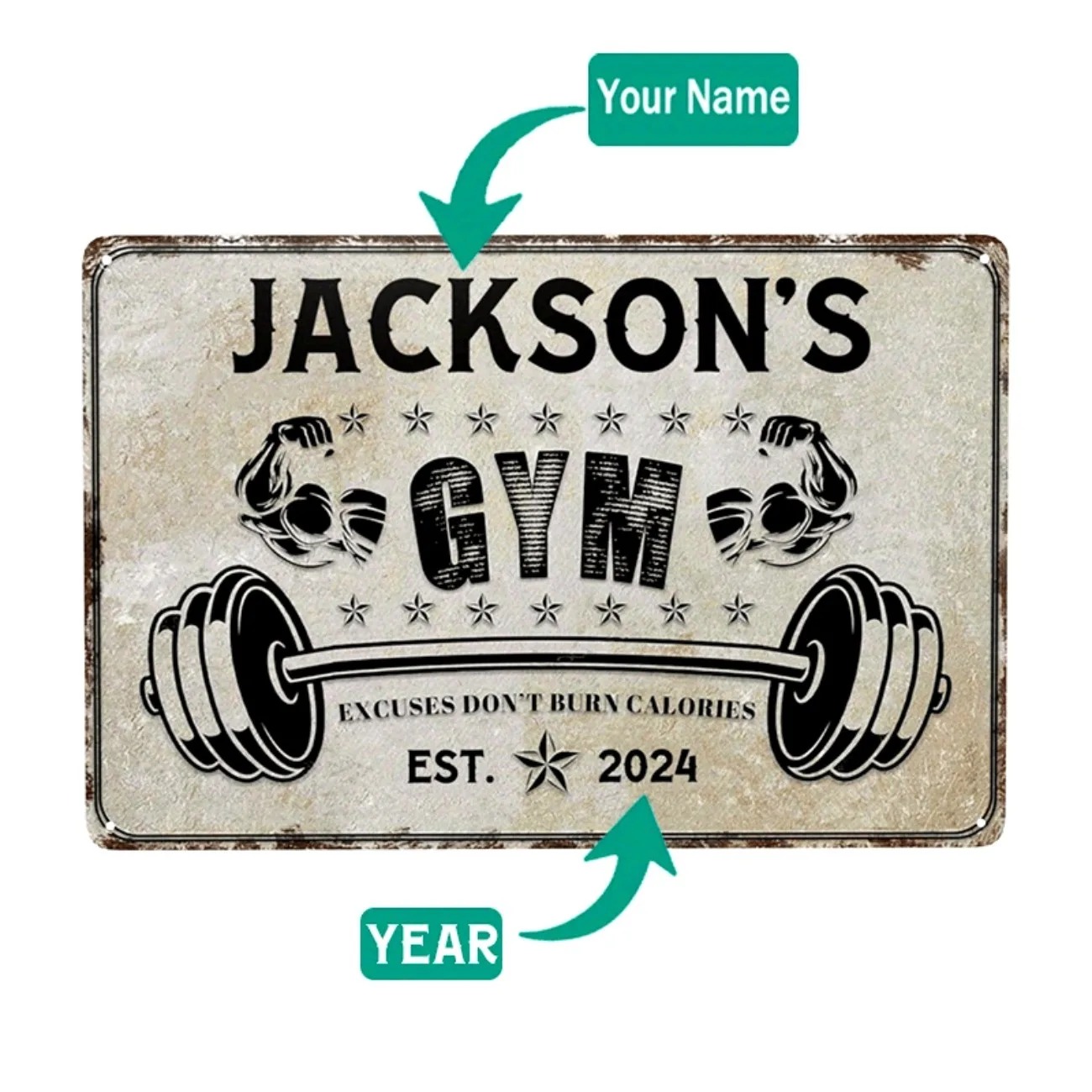 Gym gepersonaliseerd metalen b - Home Gym Decor recensie en prijs
