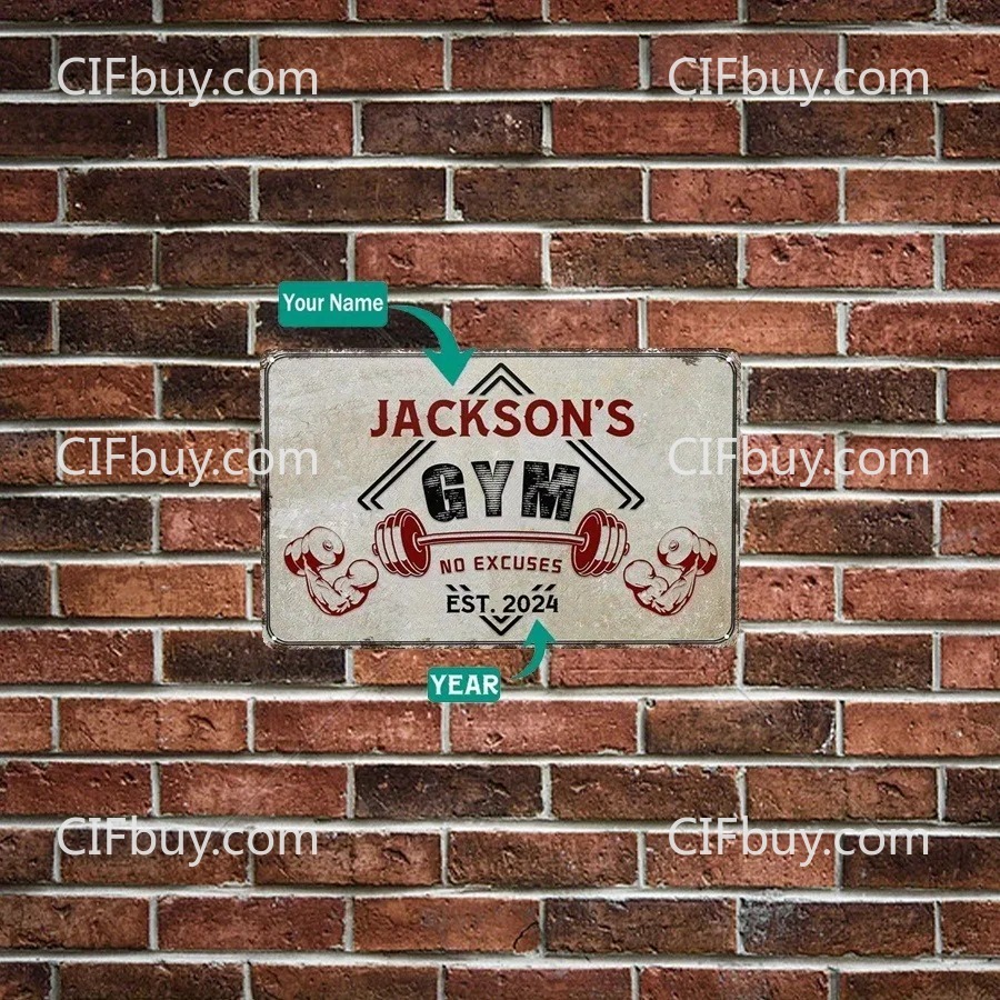 30x20cm Vintage Custom Gym Met - Home Gym Decor recensie en prijs