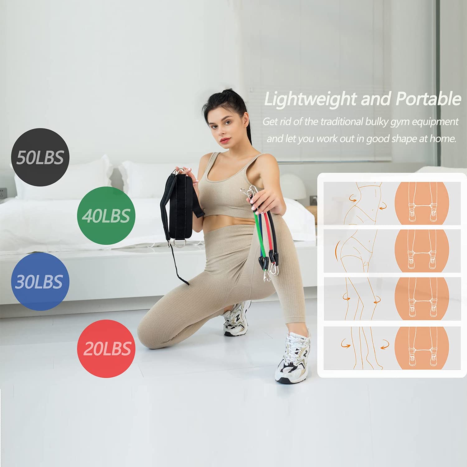 Elastisch weerstandsbandpak, e - Leg Home Gym Workout recensie en prijs