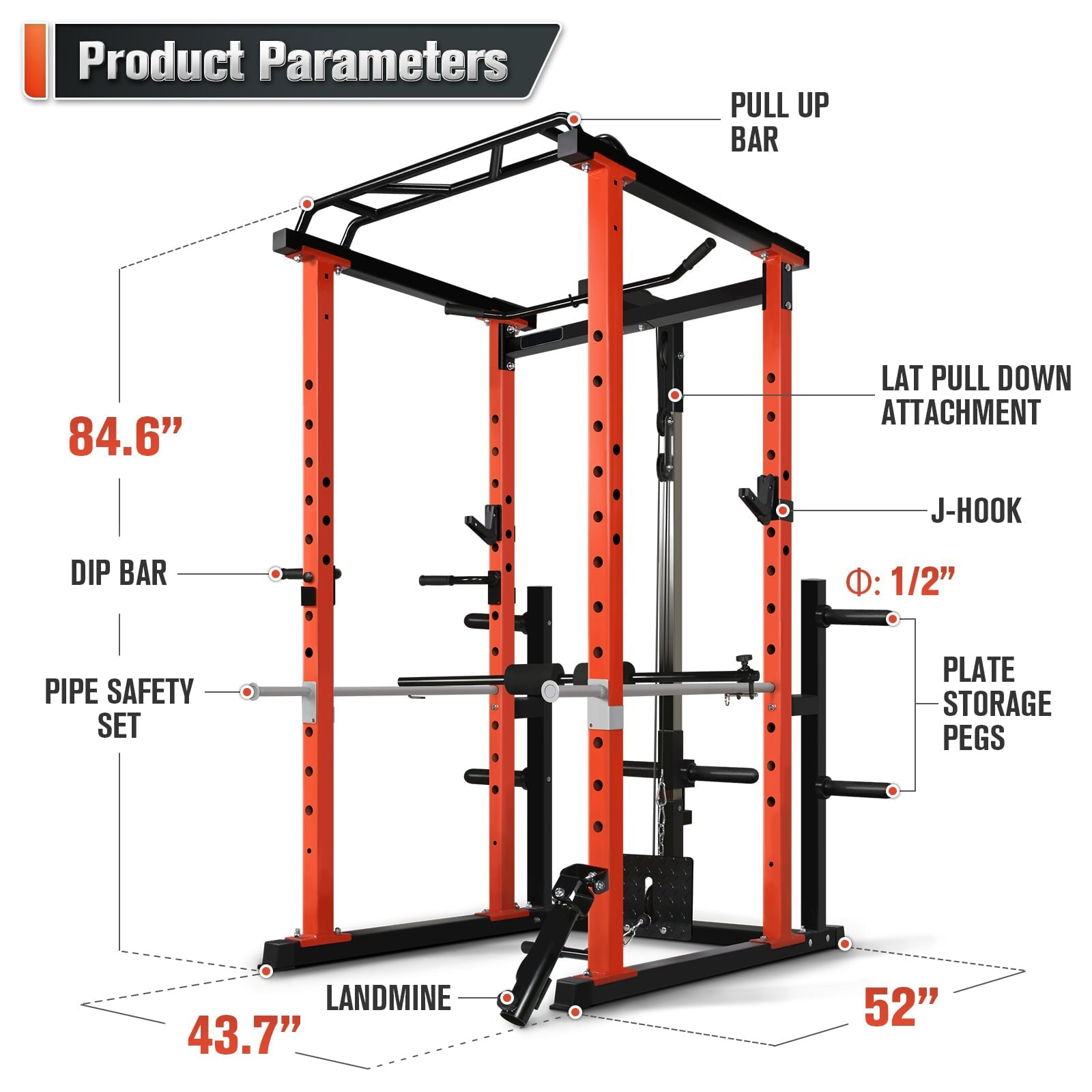 Commerciële multifunctionele k - Squat Rack Power recensie en prijs