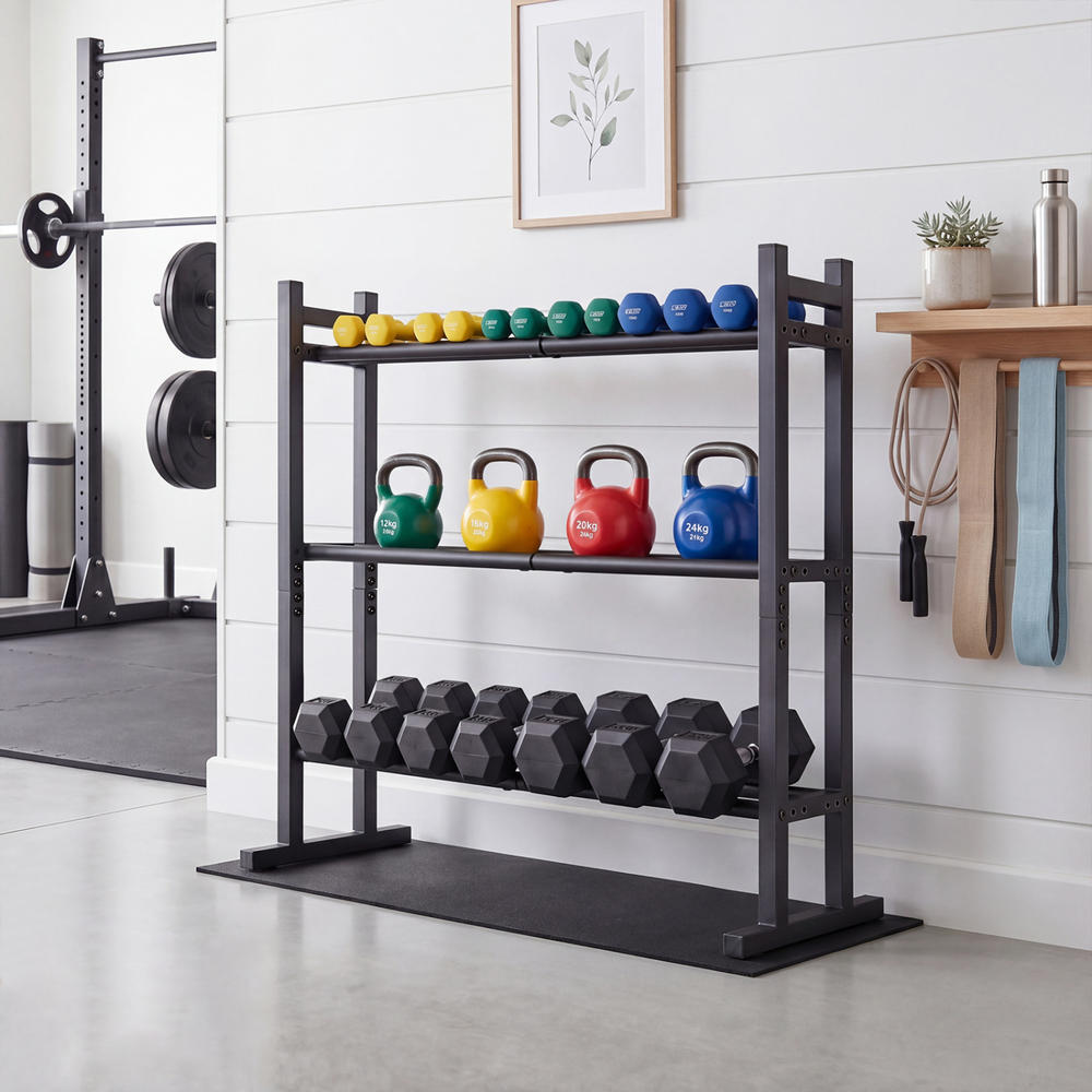 Zware 3-laags dumbbellrek, poe - Home Gym In Garage recensie en prijs