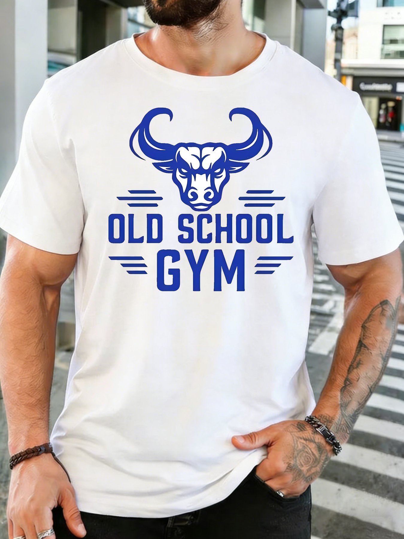 Herenshirt van zacht katoen, r - Home Gym Old School recensie en prijs